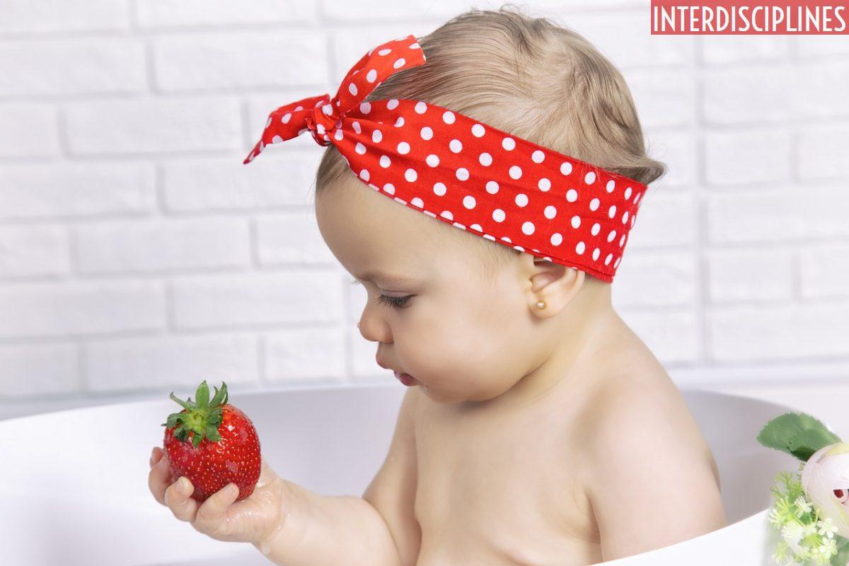 strawberries, girl, bebe