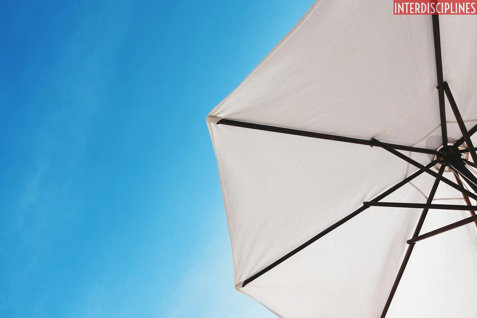 white patio umbrella